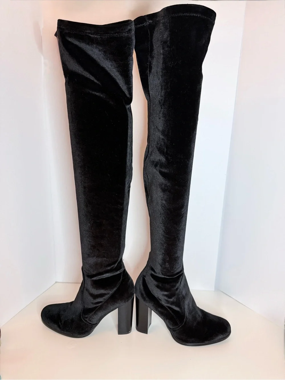 Sam Edelman Black Velvet Over-the-Knee Boots